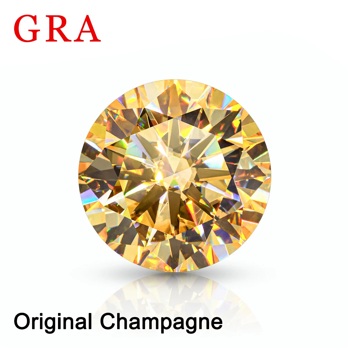 

Szjinao Yellow Champagne Moissanite Stones With Certificate 100% Real Natural Round Cut Diamonds Gemstones Moisanite Wholesale