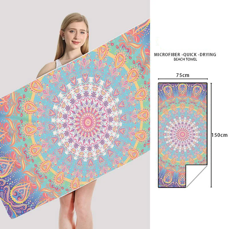 Explosive Digital Heat Transfer Printing Beach Towel Absorbent Quick Dry Microfiber Beach Towel Travel Gym Handtuch Toalla Playa