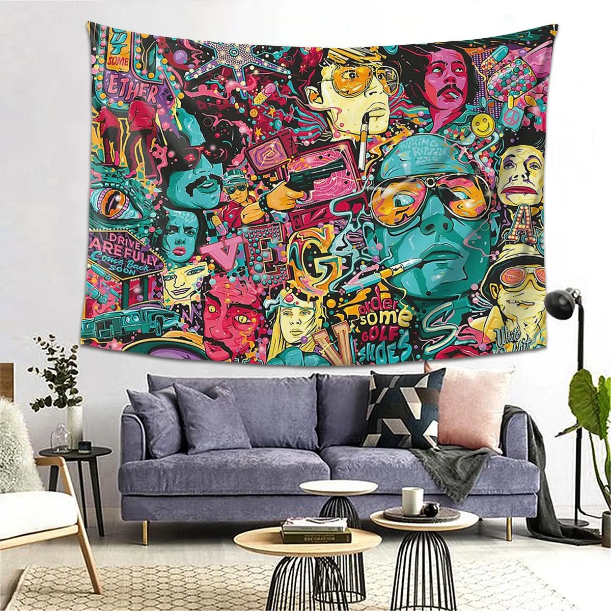 

Страх и ненависть в Лас-Вегасе, художественный гобелен, декор, художественные эстетические гобелены для гостиной, спальни, дома, настенная ткань, настенная ткань