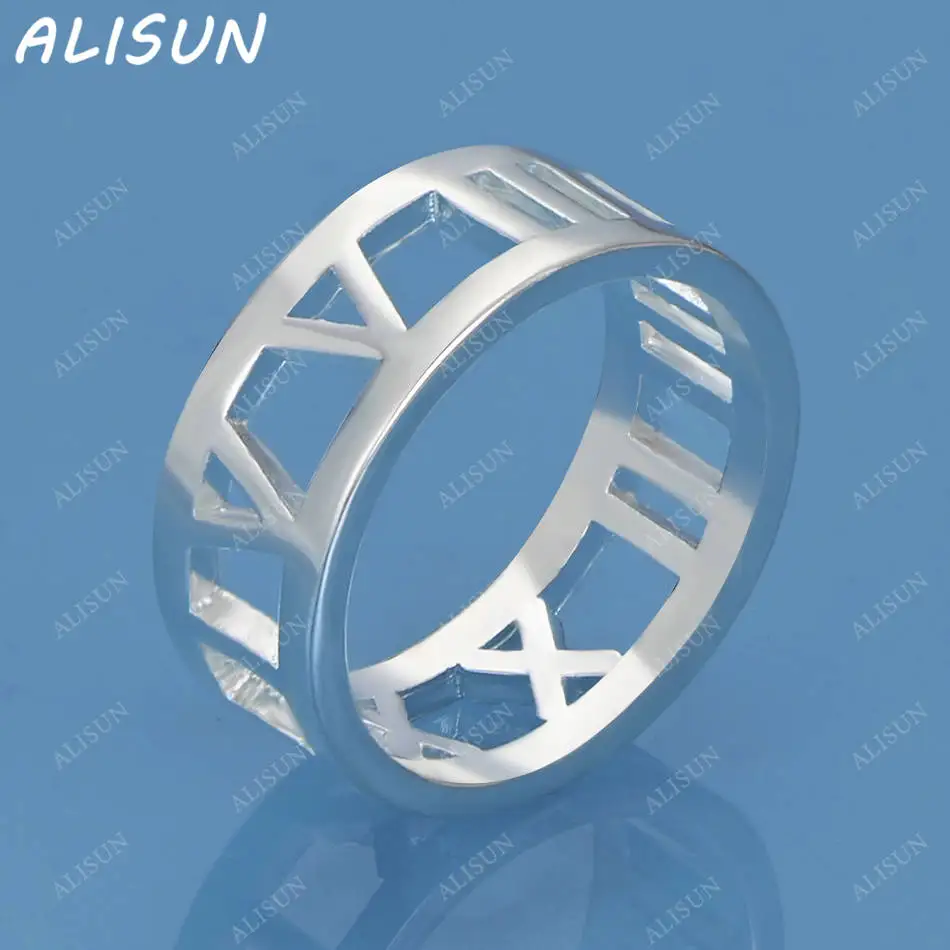 

ALISUN 925 Sterling Silver Roman Numeral Ring For Women Men Fashion Jewelry Vintage Grace Charm Noble Party Birthday Gifts
