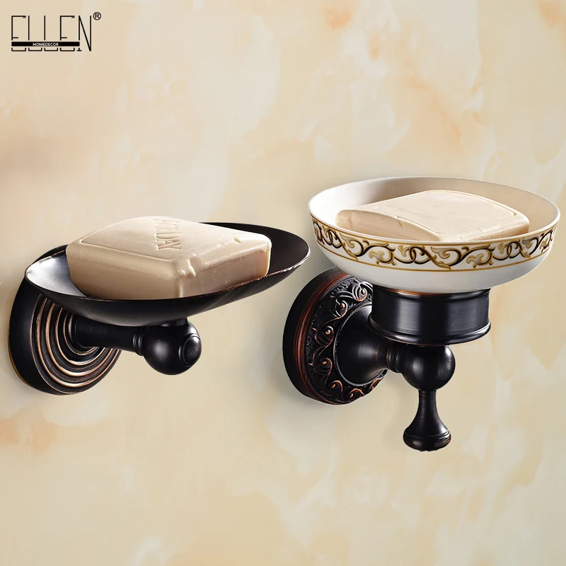 Black Vintage Style Solid Antique Brass Shower Soap Dish Holder Bathroom Soap Basket  and Oil Rubbed Bronze Soap Shelf 84500-85