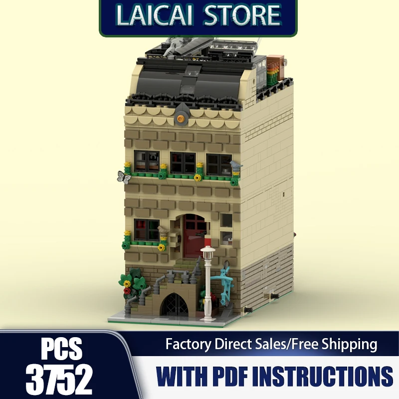 

City Street View Moc Building Bricks ModularGrandma's Cat House Model Technology Blocks Christmas DIY Toy Construction Gifts