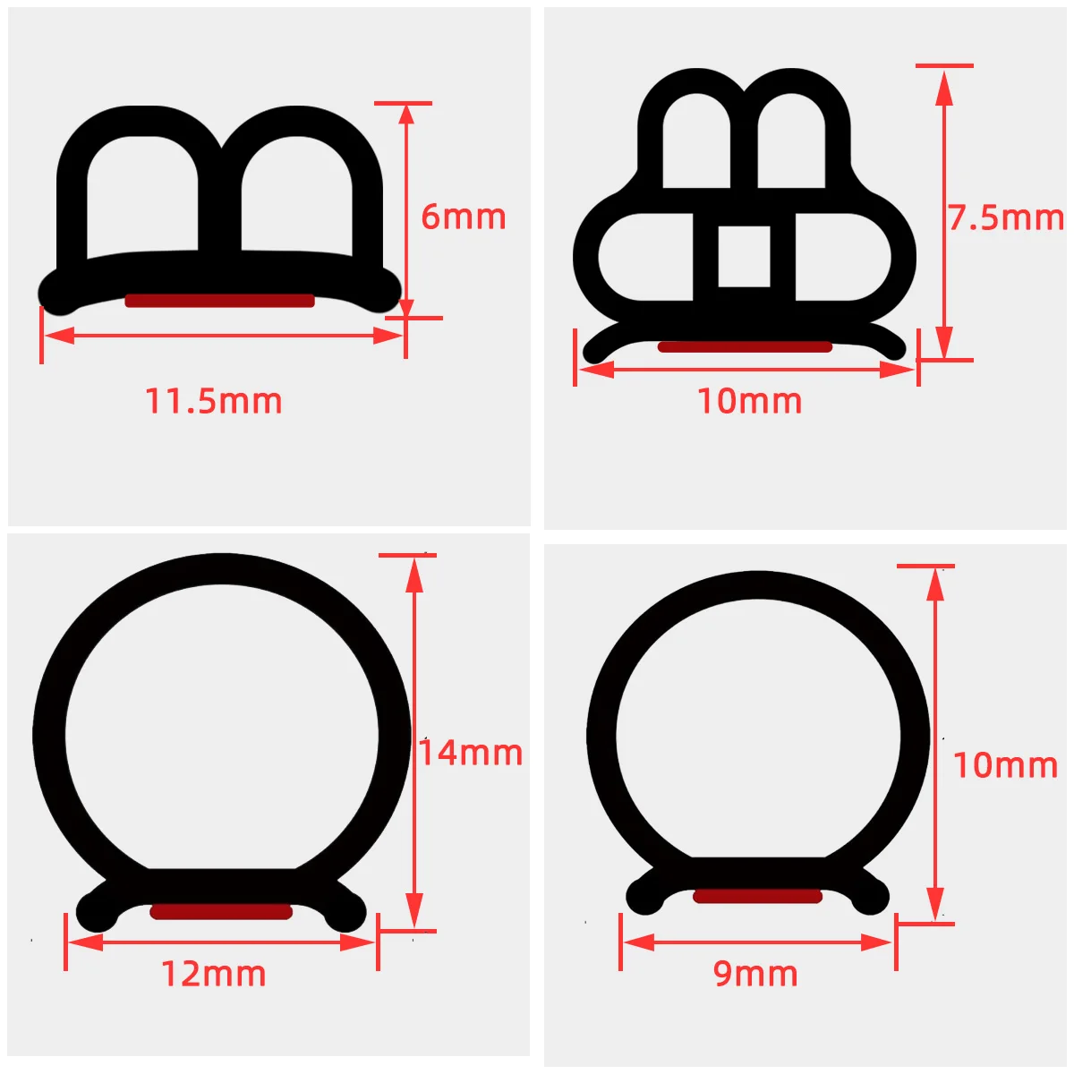 Car Door Rubber Seal Strip Double-Layer Weather Strip Auto Door/Hood/Trunk Protector Sticker Soundproof Waterproof Sealing Strip