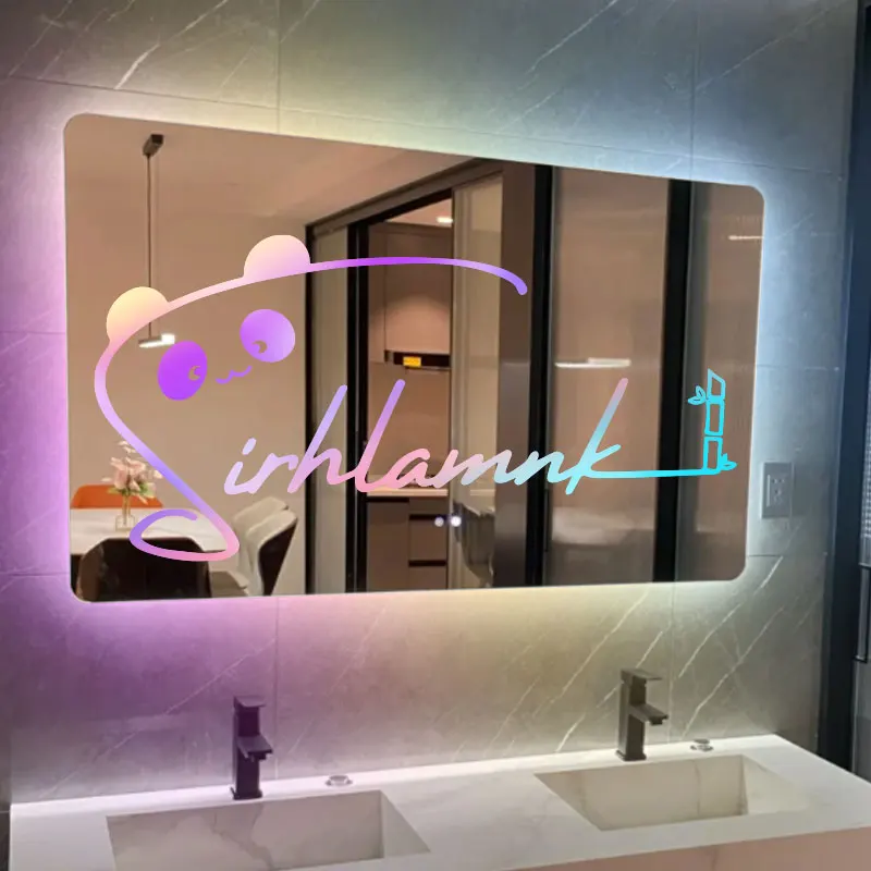 Neon Mirror Sign Light Personalised Words Acrylic Mirror Wall Lamp LED Luminous Mirror Custom Light Anniversary Room Decorat