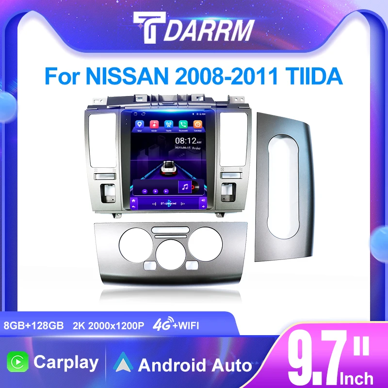 

For Nissan 2004-2013Tiida C11 Tesla Style 9.7' Screen Car Radio Multimedia Video Player Navigation CarPlay GPS Android Auto DVD