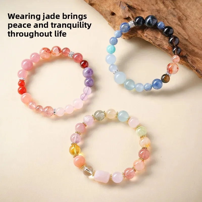 2026 Five Element Balance Natural Crystal Bracelet Multi Treasure Lucky Luxury Fashion Women Wenwan Handstring Jewelry Gift Dail