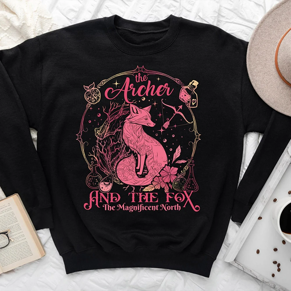 The Archer and The Fox Comfort Sweatshirt Fantasy Books Jumper Sweatshirt Gift For Readers Hookish Bookworm Y2K Top Streetwear