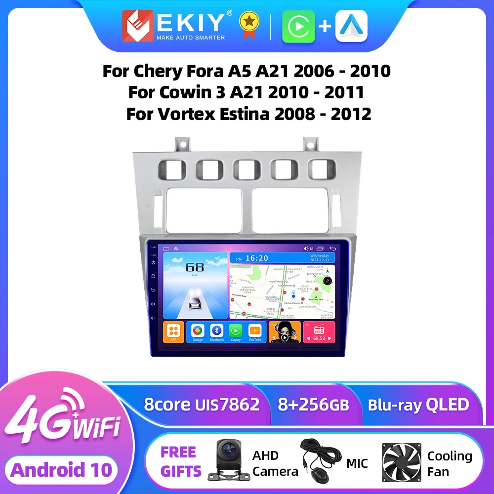 EKIY T7 For Chery Fora A5 A21 2006 - 2010 Cowin 3 A21 2010 - 2011 For Vortex Estina 2008 - 2012 Car Radio Multimedia Head Unit