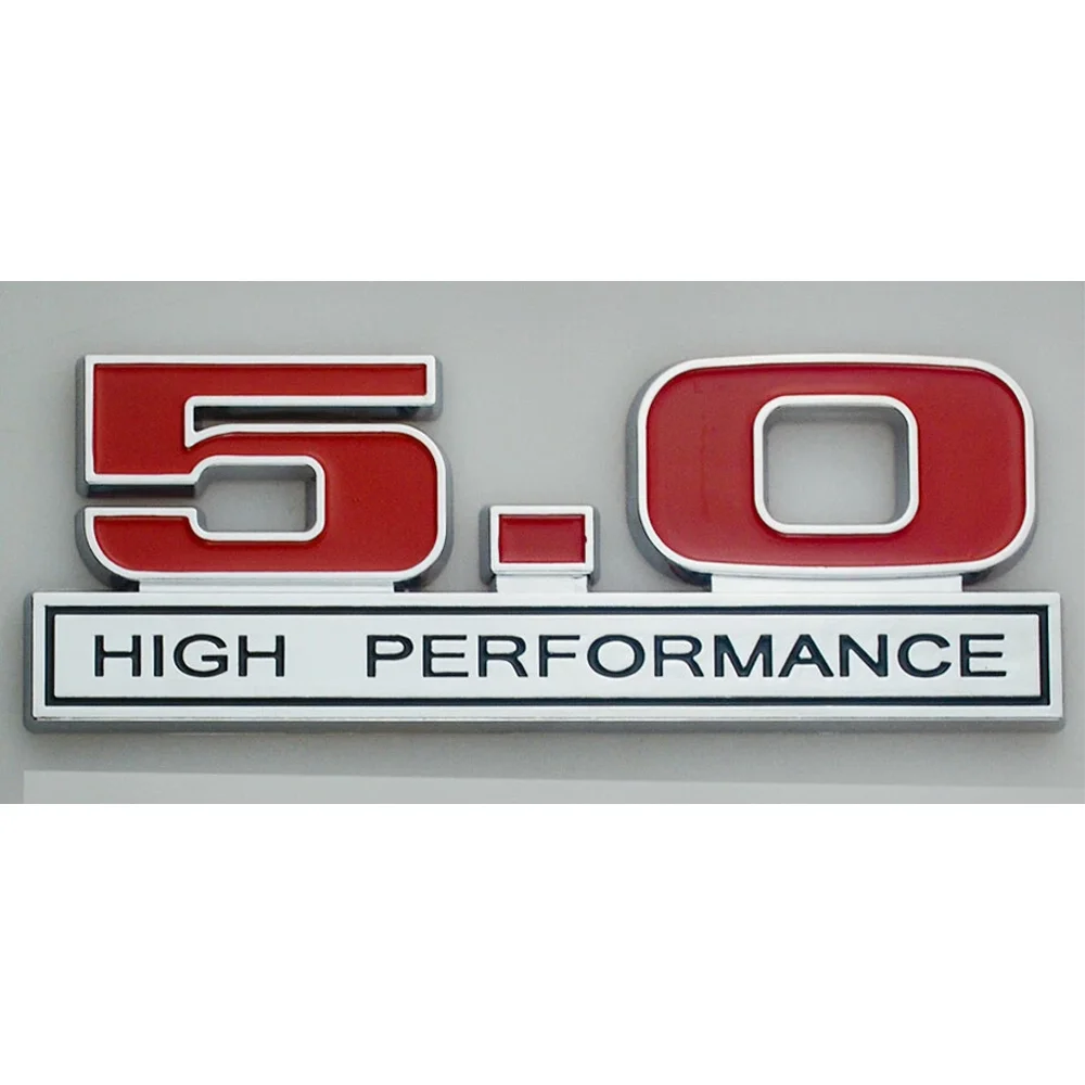 1X 3D Metal High Performance Car Sticker 5.0 Twin Turbo Emblem SVT Cobra Badge Decals Car Styling For Mustang Car Accessori