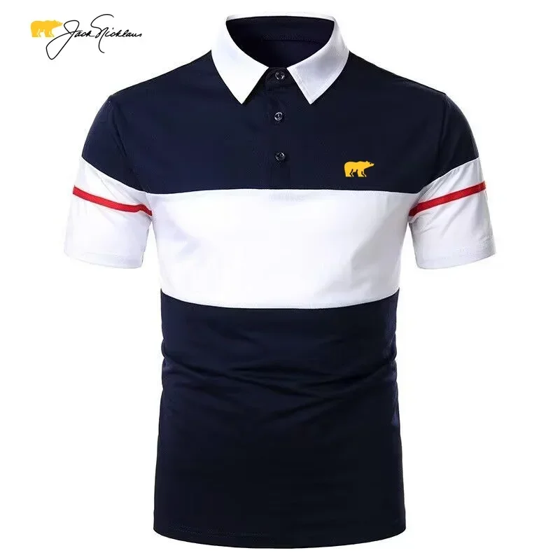 Men\'s Polo Shirt Jack Nicklaus Embroidery T-shirt New Summer Fashion Casual Short Sleeve Business Breathable Sports Golf Top