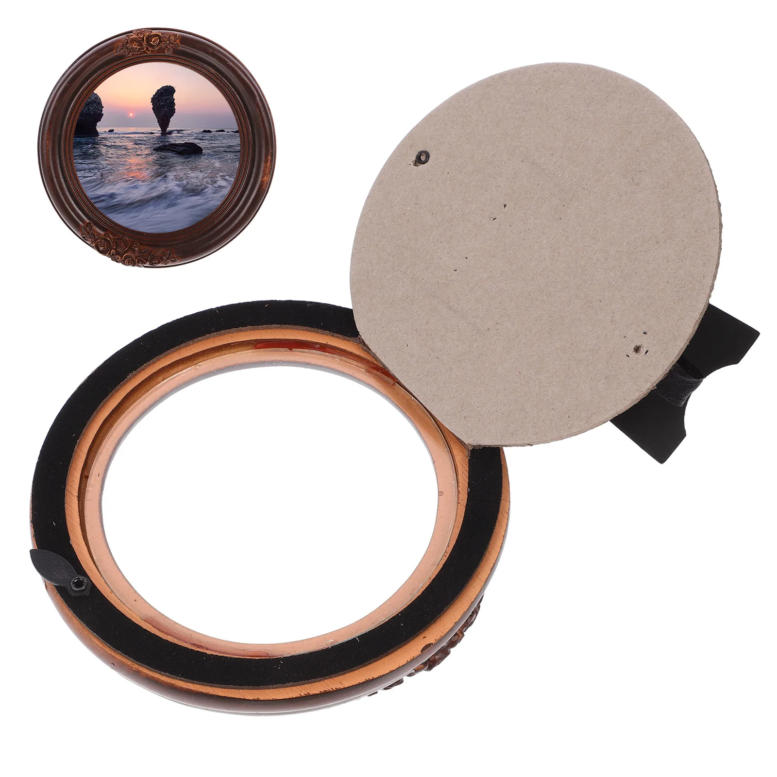 

Vintage Resin Photo Frame Decorative Retro Style Picture Display Holder for Tabletop Wall Hanging Background Bedroom Office