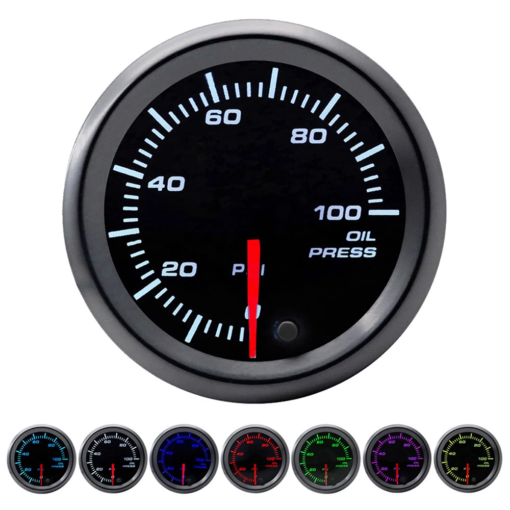 2,52mm LED Getönte 7-Farben-Serie: Boost/Wassertemperatur/Öltemperatur/Öldruck/Voltmeter/Luft-Kraftstoff-Verhältnis/EGT/Drehzahlmesser für Fahrzeuge – Detail 17