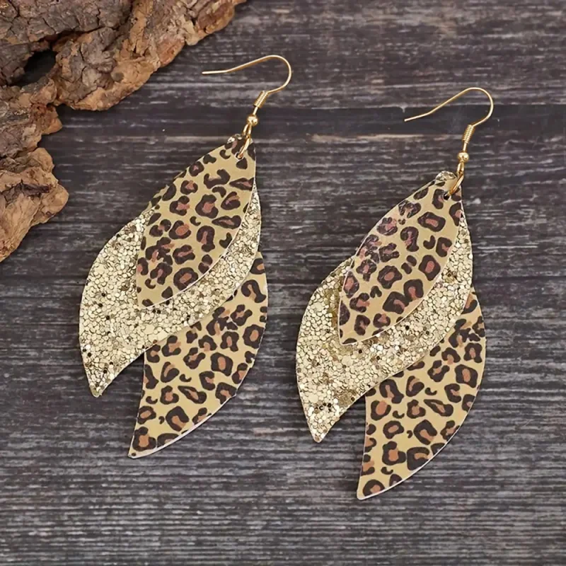 CAOSHI Novel Leopard Print Design Dangle Earrings for Women Personality Office Style Accessories Special Interest Jewelry Gifts