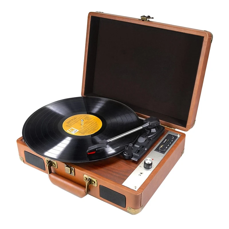 Vintage Vinyl Record Player Gramophone Phonograph Portable AC100-240V Antique Stereo Record Player EU Plug