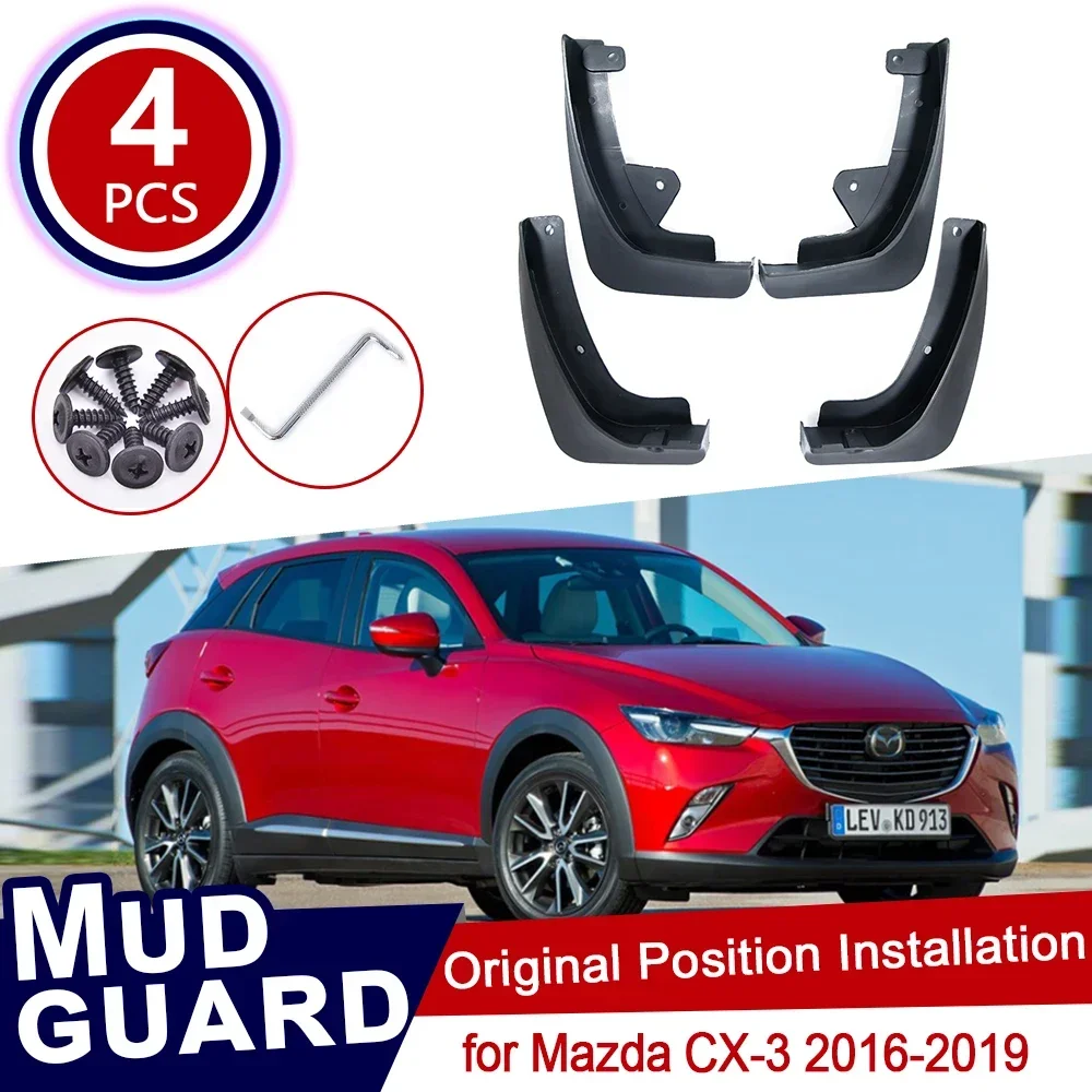 4Pcs Set for Mazda CX-3 2016~2019 CX3 CX 3 Mudflaps Mud Flaps Flap Splash Guards Mudguards Car Auto Fender Front Rear 2017 2018