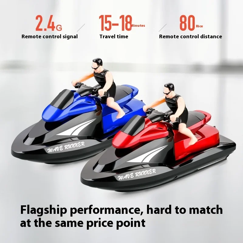 100% genuíno de alta velocidade rc motocicleta lancha 809 modelo 2.4g duplo motor brinquedo de controle remoto para crianças 20 km/h presente de jogo de água