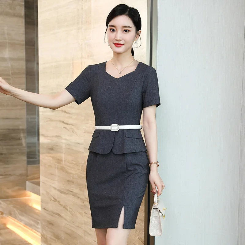 

SummerVFashionable Collar Dress for Women, Short Sleeve, Elegant Professional Dress, Workwear, Slim Fit, Formal Women's Clothing
