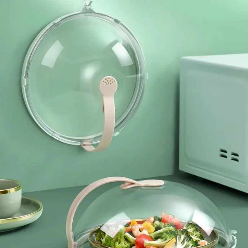 Transparent PC Microwave Cover  Anti-Splash Heating Lid  High-Temperature Food Cover  Draining Tray for Hot Dishes