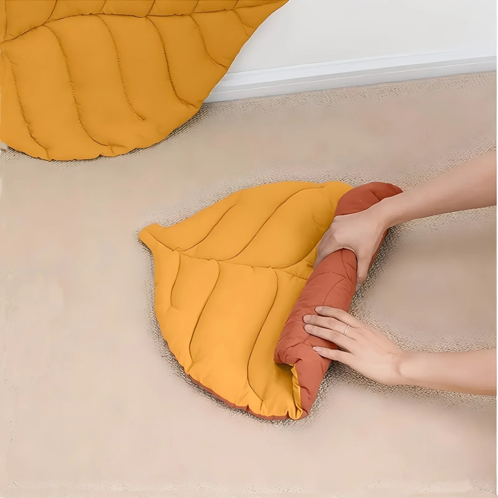 All-season Reversible Double-Sided Leaf-Shaped Pet Mat Washable Foldable Soft Cotton Bed Mattress For Cats Dogs Fashion Home Mat