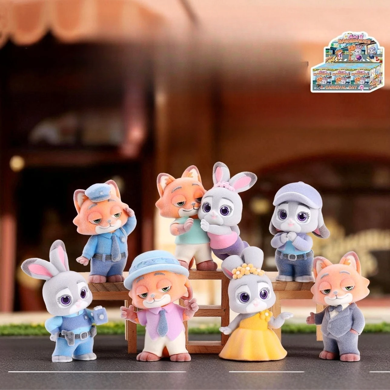Hot-selling Zootopia Carnival Day Flocking Blind Box Same Style Cool Trendy Decorative Figurine Desktop Decor Gift Surprise Box