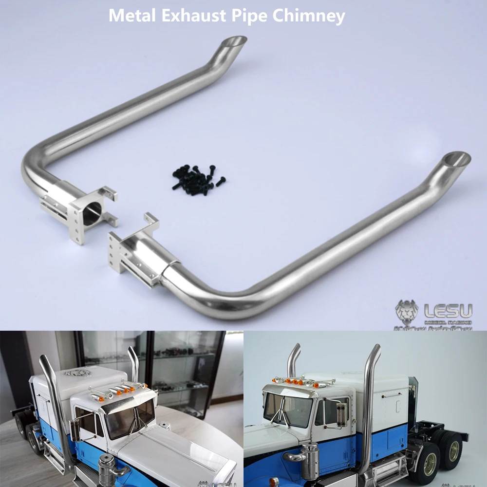 1/14 Rc LESU Metal Exhaust Pipe Chimney For Tamiya King Hauler Grand Hauler Rc Tractor Truck Diy Model toys rc cars accessories