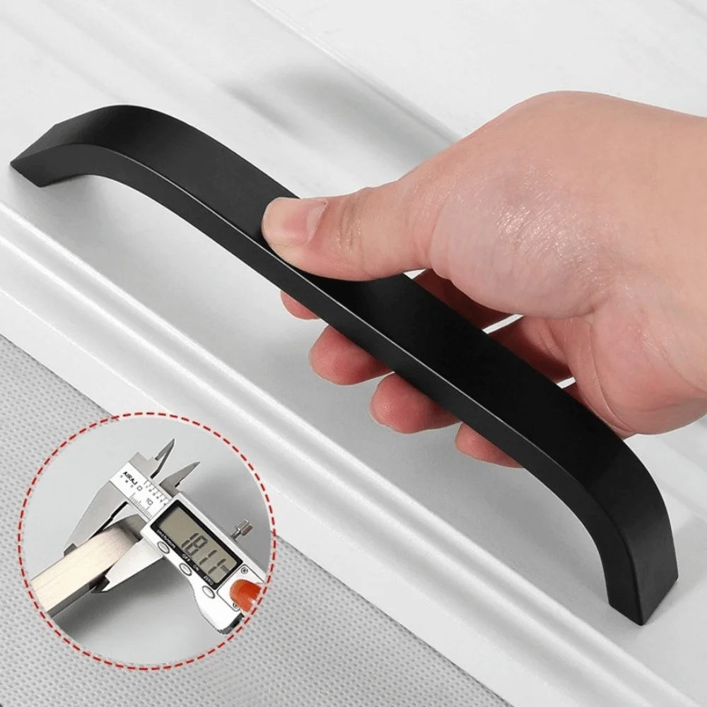 Nordic Style Cabinet Handles Minimalist Rounded Grip Drawer Handles Corrosion Resistant Curved Shape Cabinet Pulls