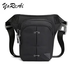 New Men's Nylon Waist Bag Korean Outdoor Thigh Fanny Pack Fashion Waterproof Shoulder Bag Leisure Sports Riding Drop Leg Bags