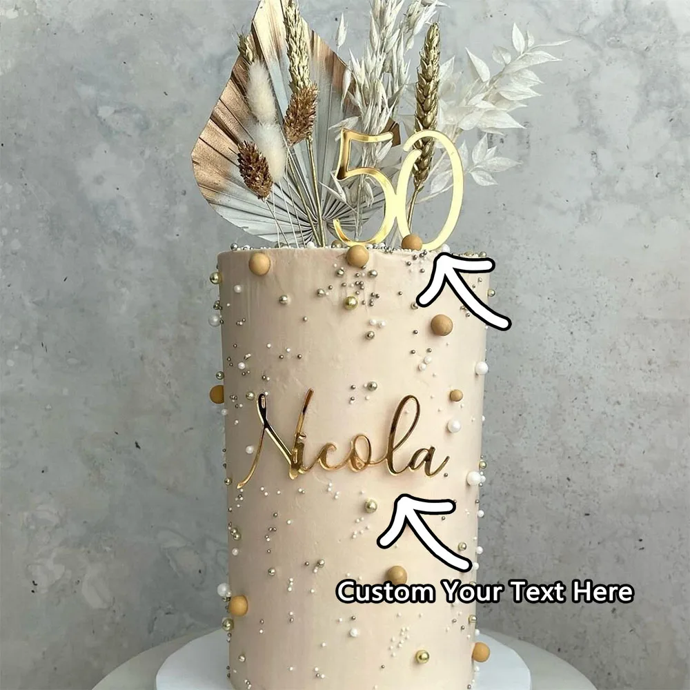 1PC Custom PMMA Cake Decoration - Personalized Memorial Engraved Name, Metallic Texture, DIY, Laser Engraved, Perfect for Specia