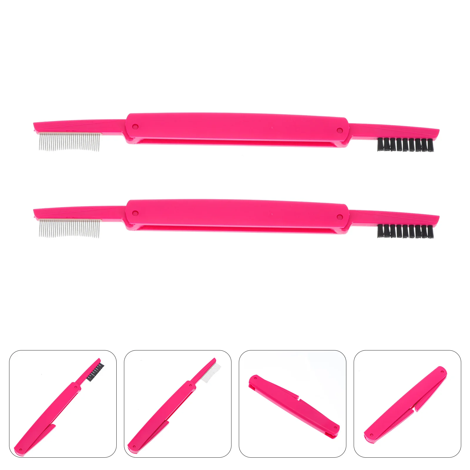 

2Pcs Eyelash Comb Foldable Eyebrow Brush Double Sided Portable Makeup Tool Eyebrow Eyelash Shaper Travel Home Use Salon