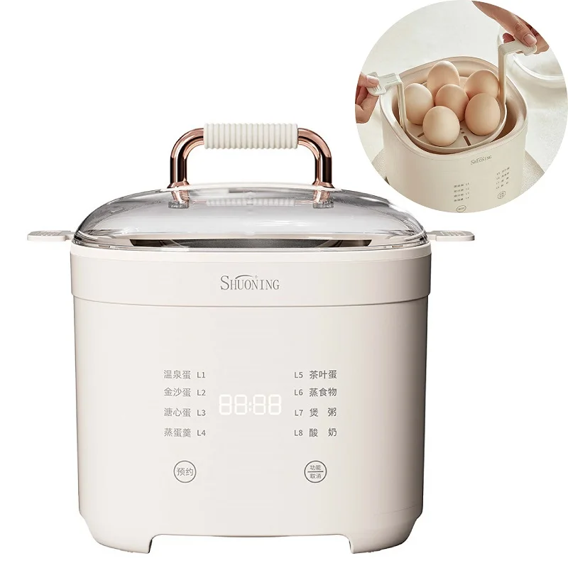 Cuiseur à œufs intelligent multifonction, machine de petit-déjeuner, cuiseur à vapeur automatique, maison, œufs à la coque, thé, 220V