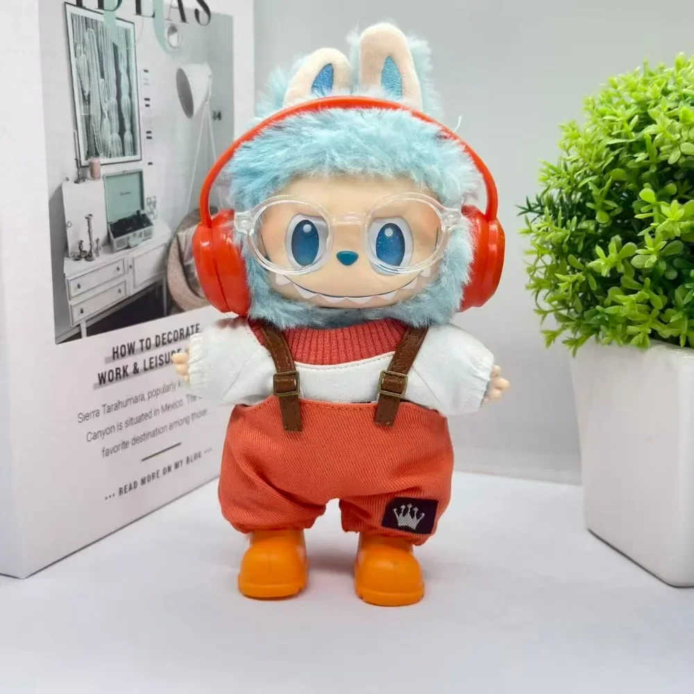 

Для 15/17 см одежда Labubu Macaron модный наряд погоны брюки наушники фотоаппараты обувь Labubu 3,0 DIY подарочные аксессуары