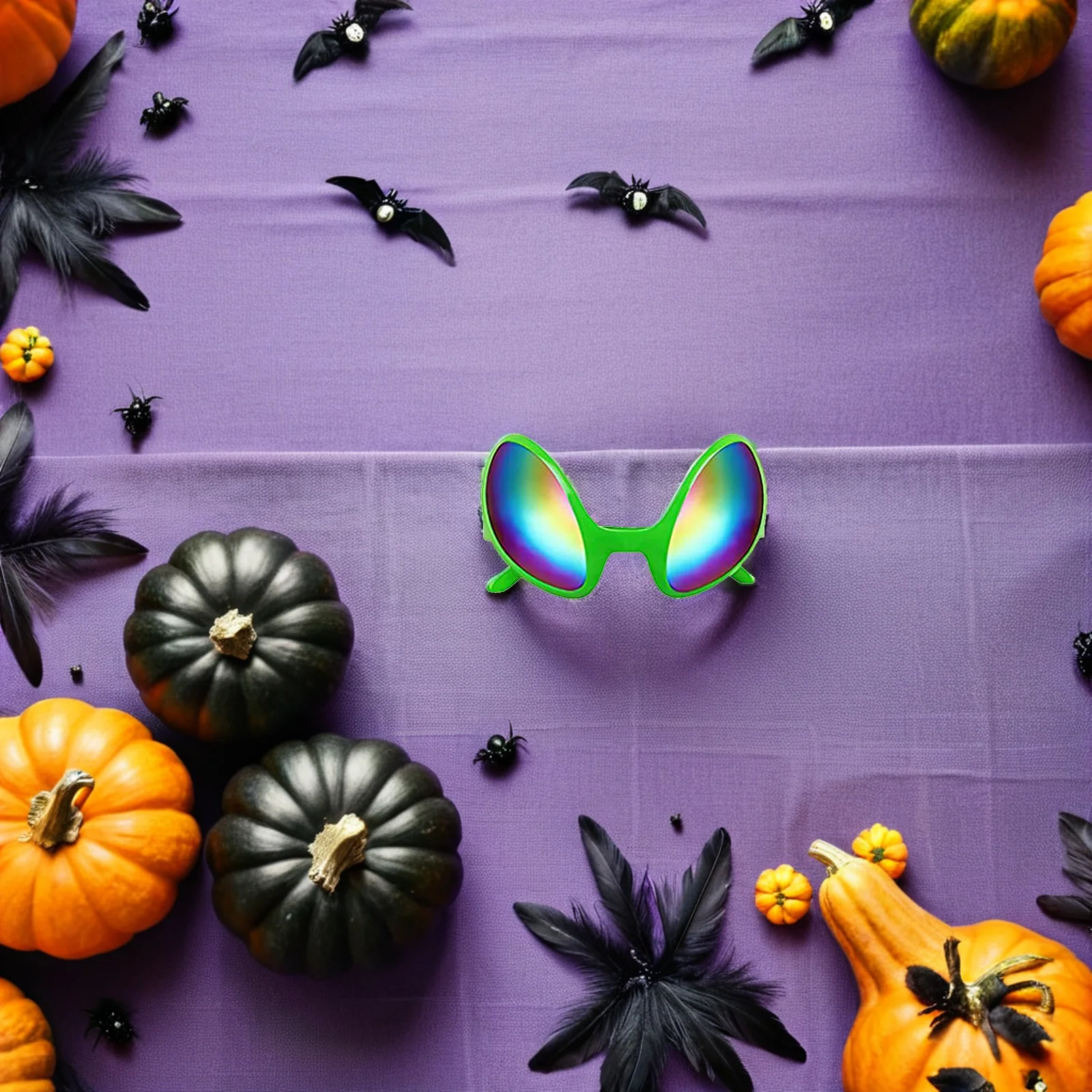 

2 set Alien Glasses Set Green Party Headband Frame Rainbow Lens Costume Props Party Accessories Sunglasses Headwear