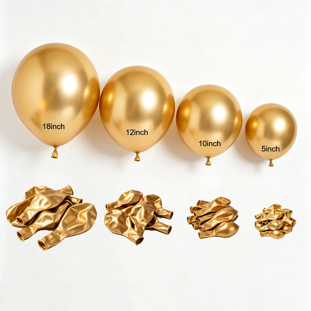 5/10/12/18 Zoll Goldene Latex-Ballons für Hochzeit, Geburtstag, Babyparty, Weihnachten, Ballonbogen, Dekorative Ballons für Partydekoration