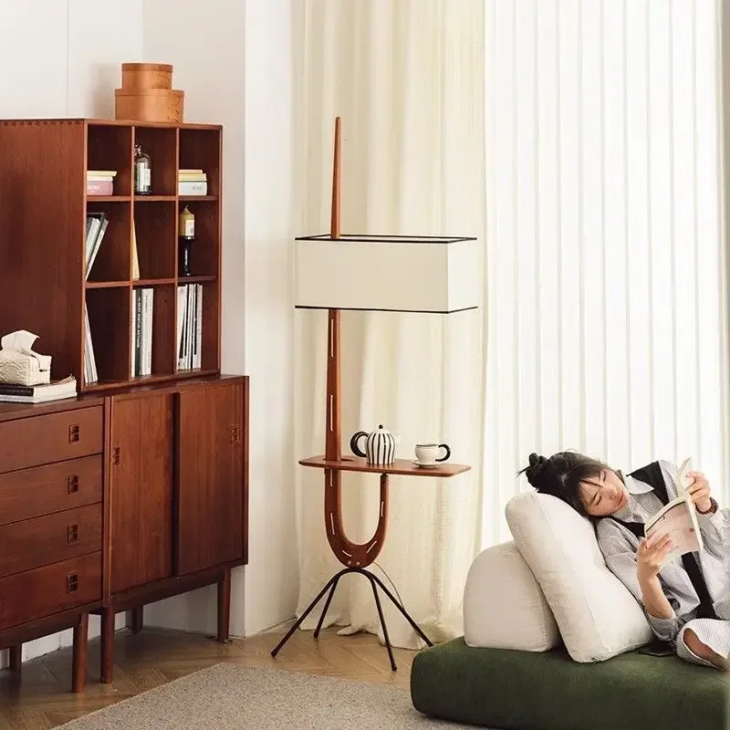 Nordic ARC Floor Lamp Retro Wooden Standing Lamp For Homestay Living Room Sofa Side Study Bedroom Bedside Reading Stand Lighting