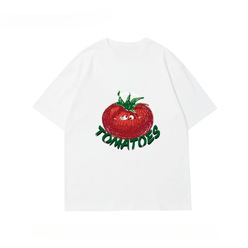 

2025 American Retro Loose Vibe Sweet Cool Street Short-sleeved T-shirt Top Bf Wind Large Size Couple Summer Men's Clothing