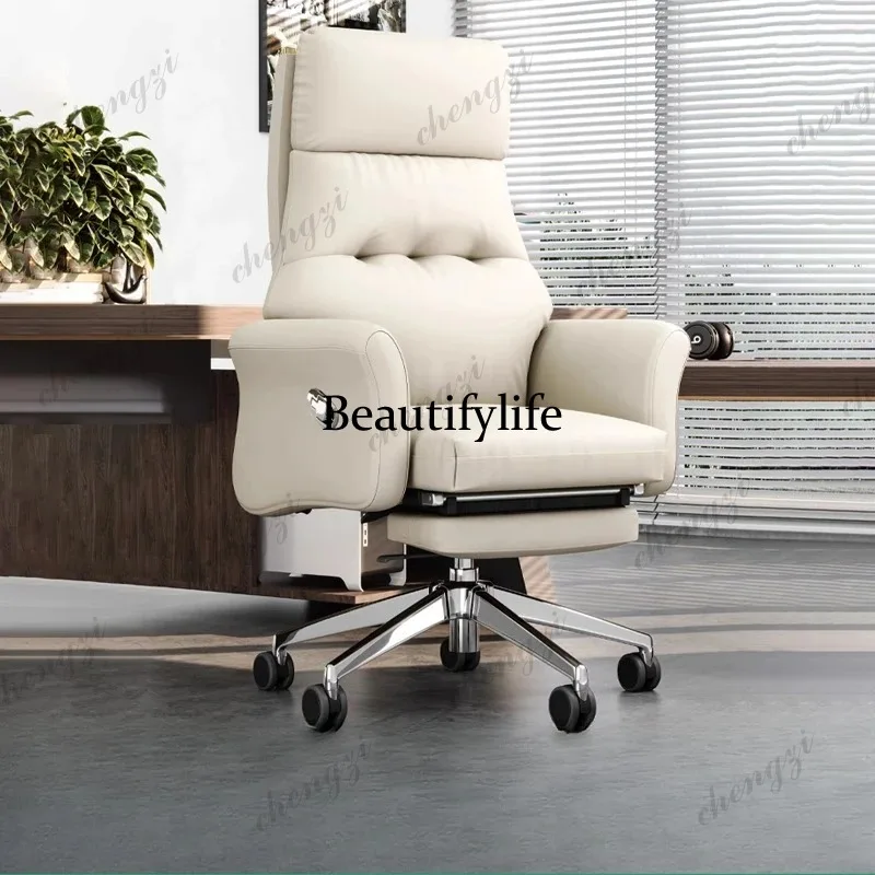 A74 Leather Massage Office Chair Luxury Cheap Soft Arm High Office Chair Oversized Ergonomic Silla De Escritorio Office Furnitur