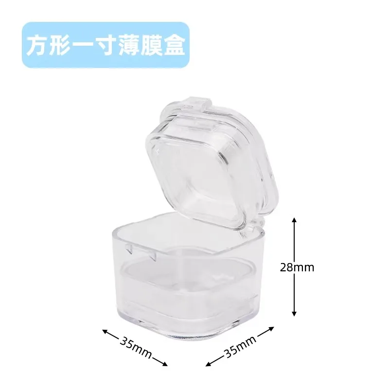 50pcs Dental Lab Crown Protection Boxes Transparent Thin Membrane Top with Bottom Sponge for Small Dental Lab Needs