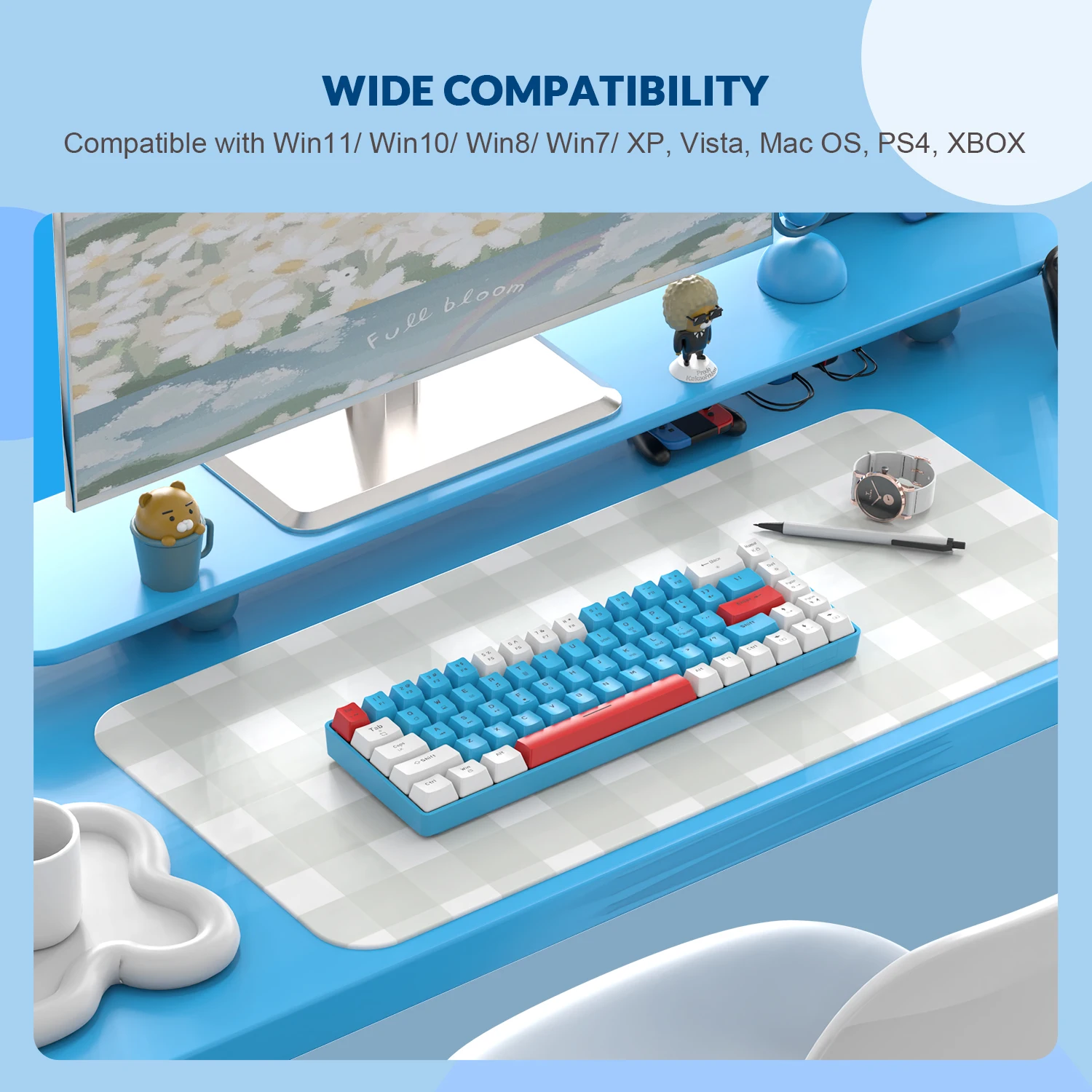 

Игровая клавиатура T8 RGB 60% | Клики-оптические синие переключатели | Мини-60-процентная проводная механическая клавиатура | Светодиодная подсветка | 68-клавиш