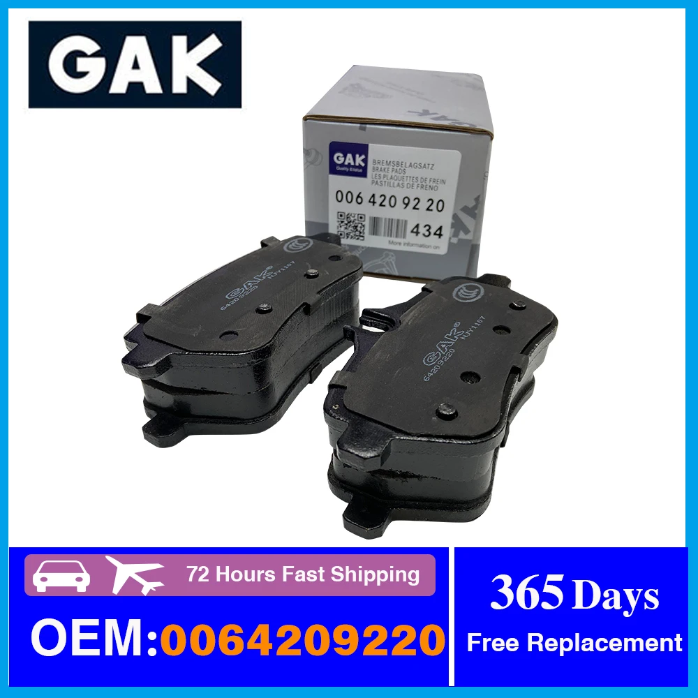 GAK Brand Brake System Parts Rear Brake Pad 0064209220 for Mercedes Benz GLK300 GLK220 s500 SL500