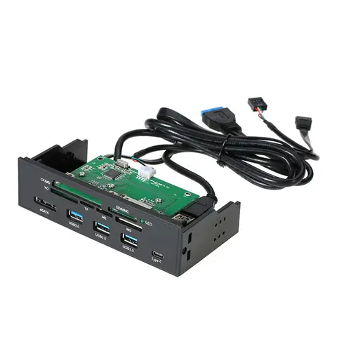 B03B-5.25Inch Card Reader Internal Card Reader Media Multi-Function Dashboard PC Front Panel Type-C USB 3.1 USB 3.0