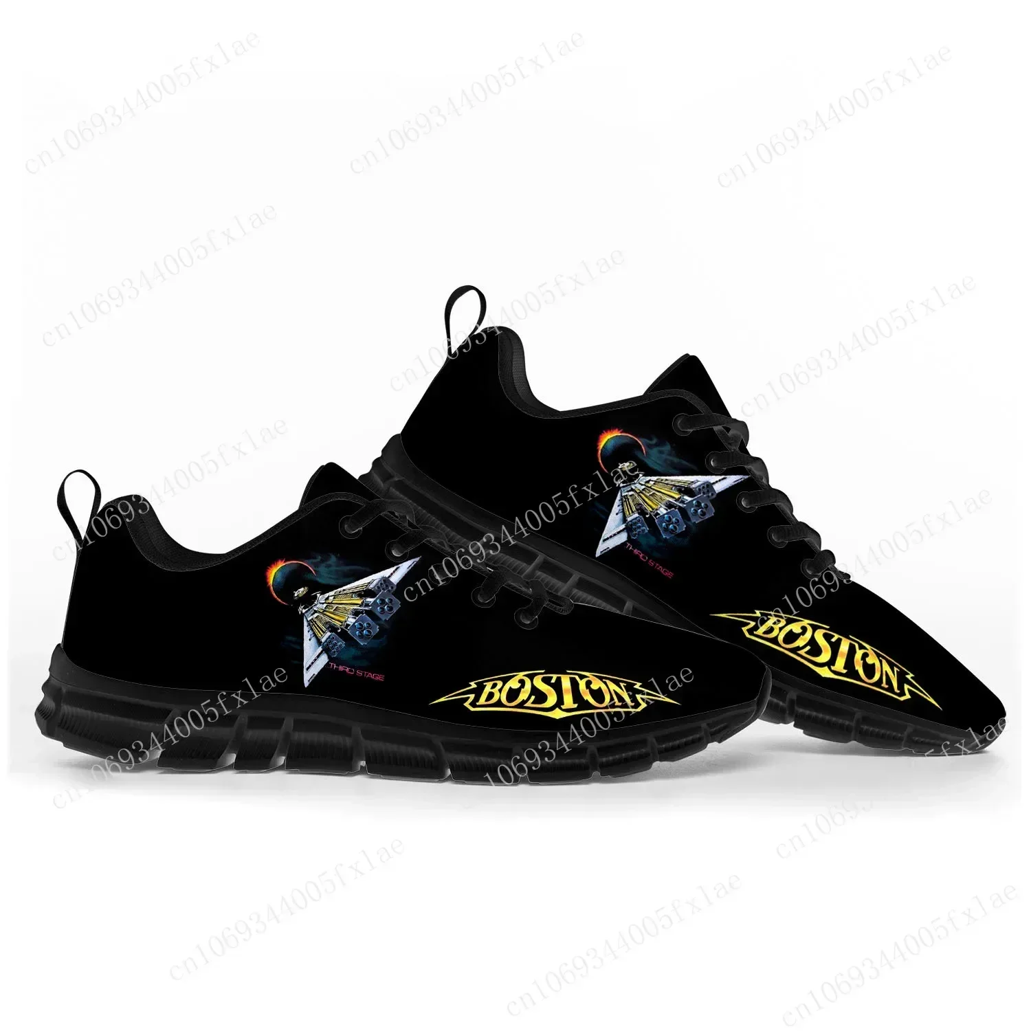 Boston Band Rock Band Pop Sports Shoes Mens Womens  Sneakers Casual Custom Couple Shoes Black