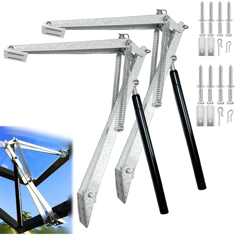 LLCS-Auto Vent Opener, Solar Powered 2PCS Greenhouse Window Opener, Heat Hothouse Roof Vent Kit