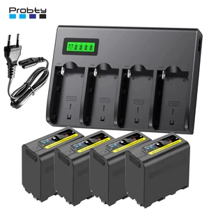 Battery with LCD, fast charger for Sony PLM-100, CCD-TRV35, MVC-FD91, MC1500C, NP-F980, NP-F970, NPF960, NPF970, NP-F550, LED video light 12 Main Sales Battery NPF970 - №8