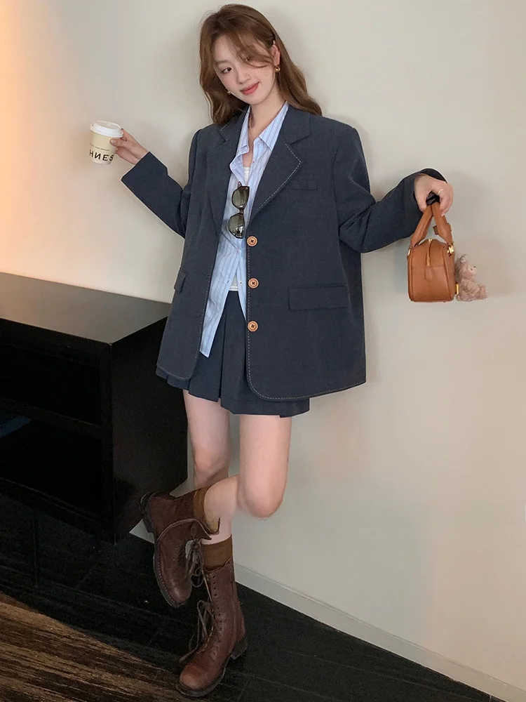 

Business Commute Fashionable Women's Suit Set Short Skirt Top Two-Piece Set Korean Style Spring High-End Feel