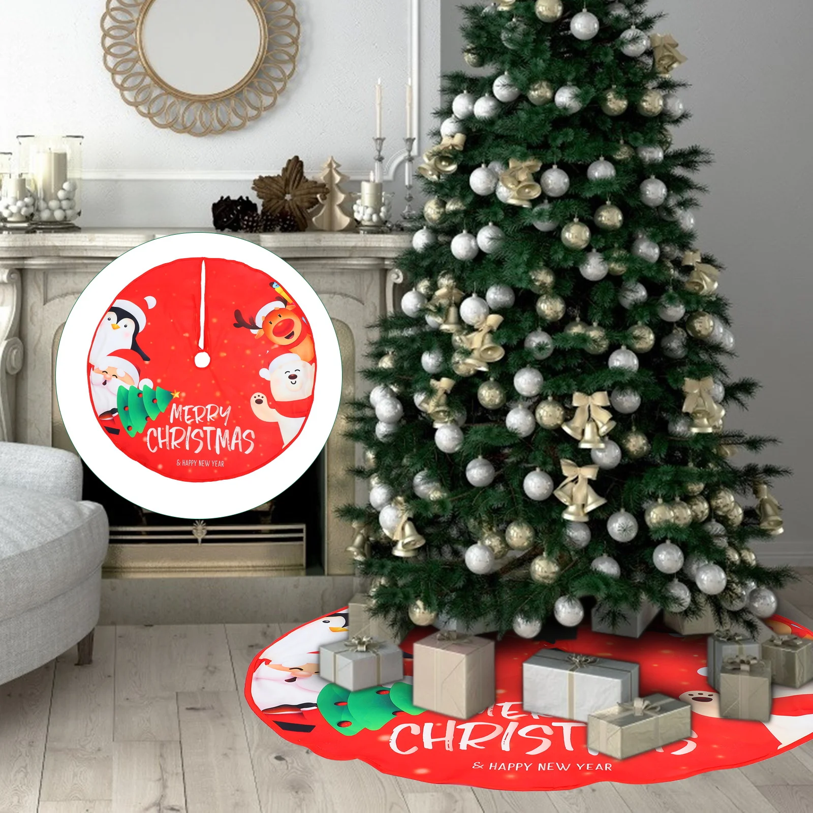 

Christmas Tree Skirt Unique Decorative Xmas Tree Apron Carpet Practical Xmas Gift Christmas Decor Supply Decorative Apron