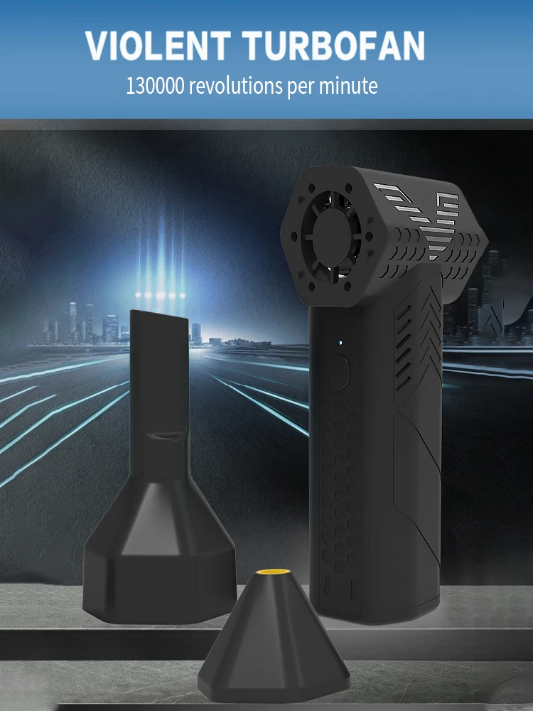 Imagem -04 - Ventilador Mini Turbo Jet Ventilador Turbo Violent Handheld Ventilador do Duto Industrial de Velocidades Motor sem Escova 130000 Rpm 52 m s