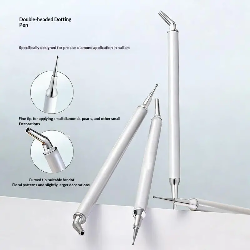 5 Stück Acryl-Griff Kristallstein-Applikator Doppelseitiger Strassstein-Applikator Punktierstift Wachsstift Maniküre Nagelkunst DIY-Werkzeuge – Detail 8