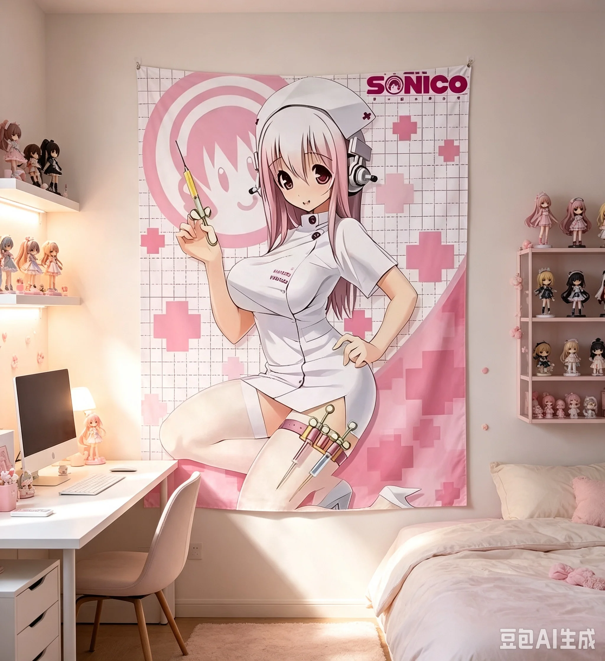 1pc Anime sonico Wall Tapestry Kawaii Background Cloth Wall Decoration, Suitable For University Dormitories, Bedrooms
