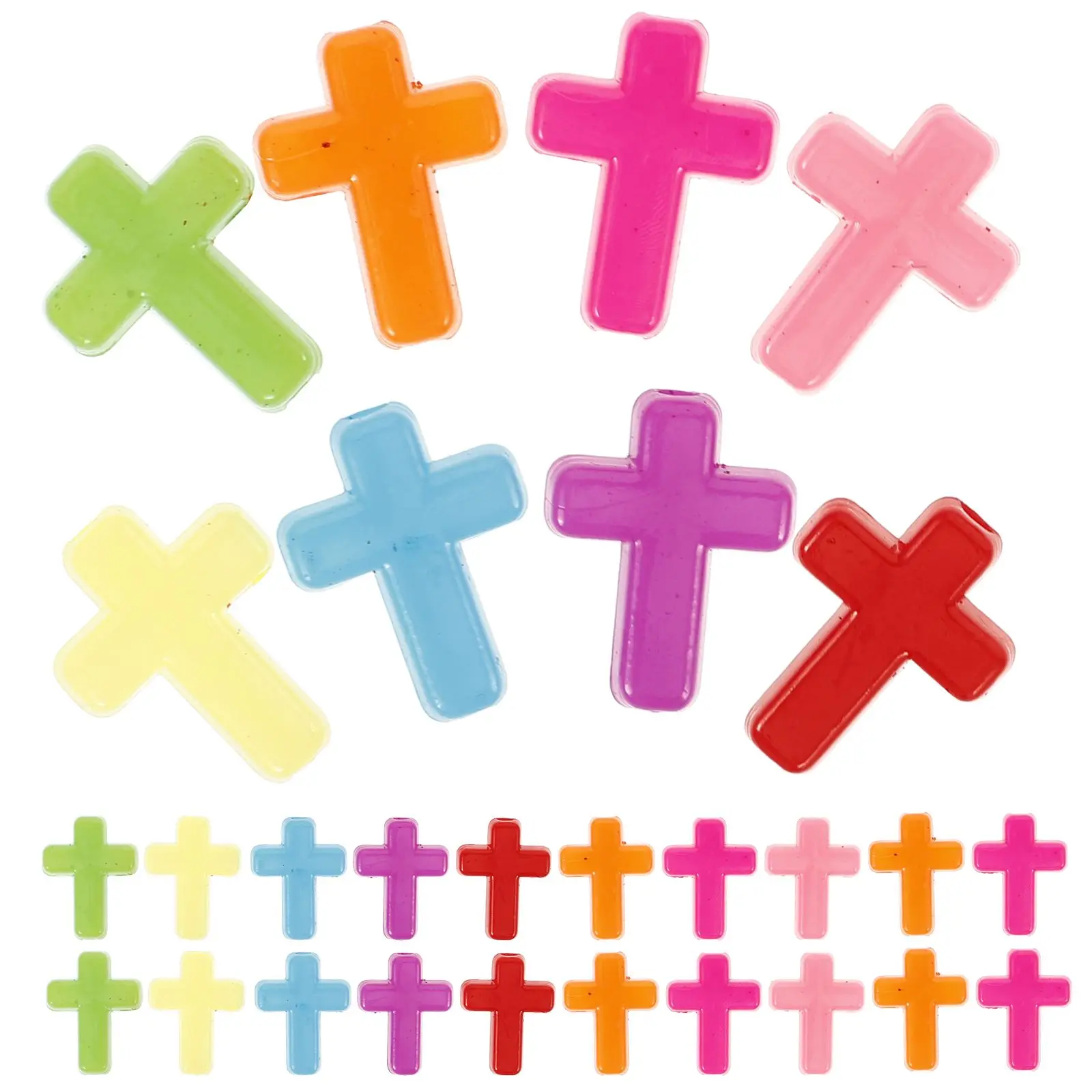 

100 Pcs Beading Material Cross Beads for Jewelry Making Chakra Wood Pendants Beaded Acrylic Child