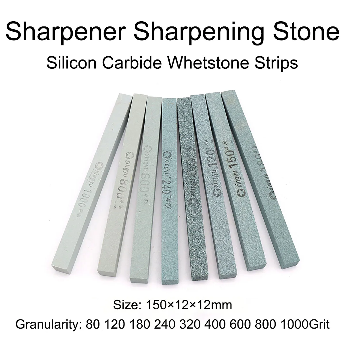 1Pc Size 150×12×12mm Sharpener Sharpening Stone Type Silicon Carbide Whetstone Strips Granularity 80 - 1000Grit for Polishing